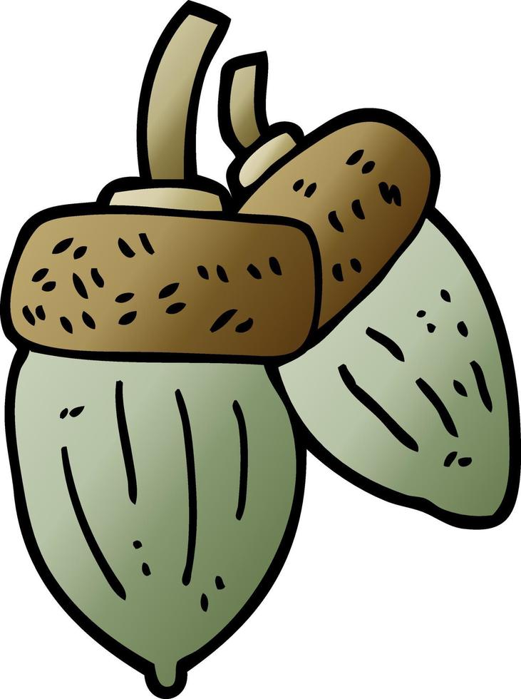 cartoon doodle acorn vector