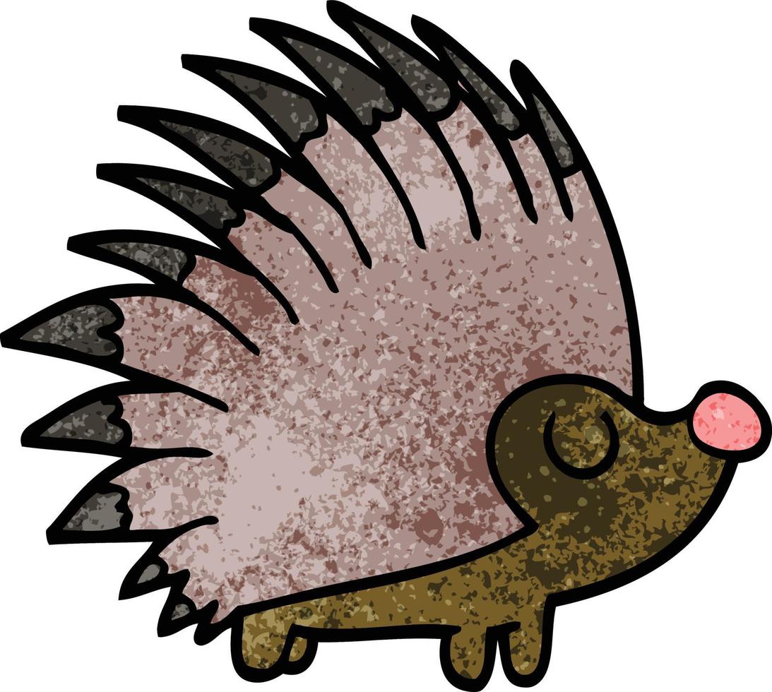 cartoon doodle spiky hedgehog vector