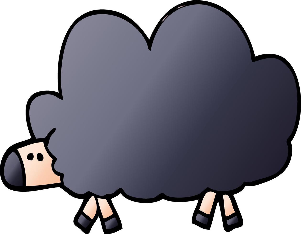 cartoon doodle of a black sheep vector