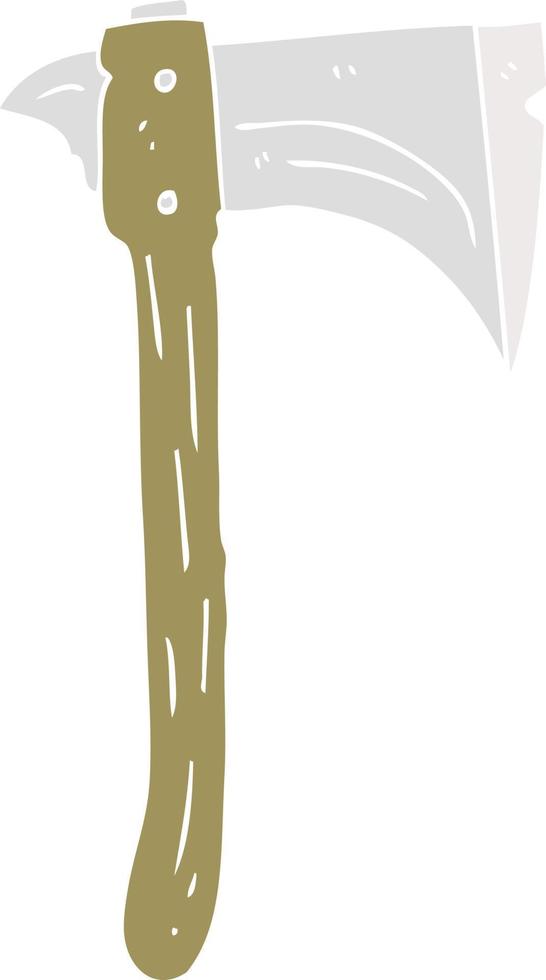 flat color illustration of a cartoon axe vector