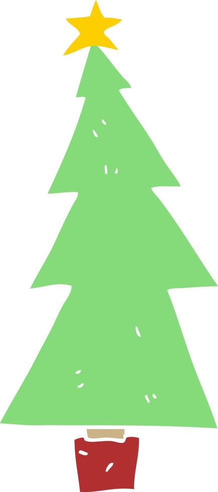 flat color style cartoon christmas tree vector