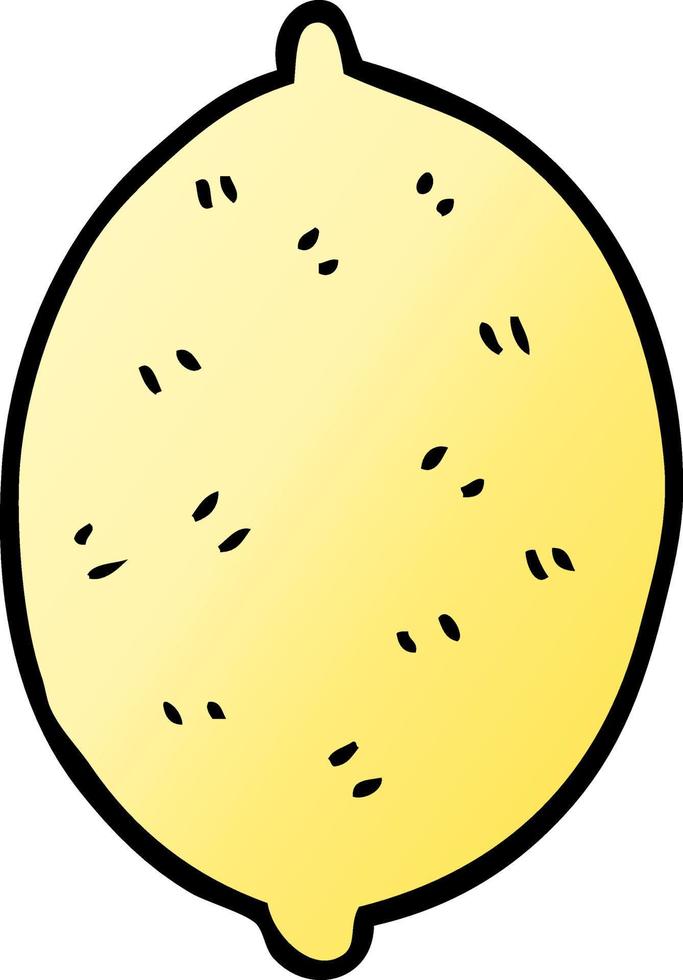 cartoon doodle lemon fruit vector