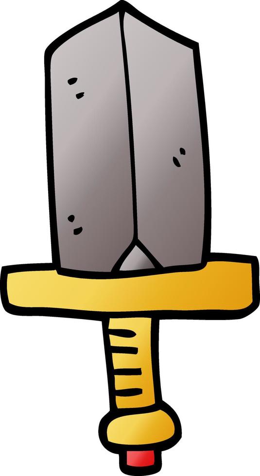 cartoon doodle jeweled dagger vector