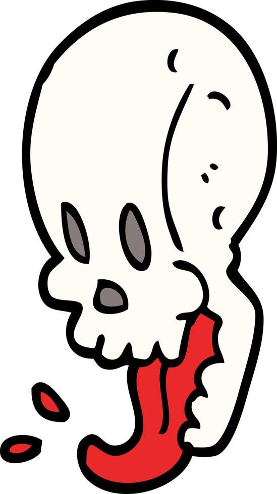 cartoon doodle gross skull vector