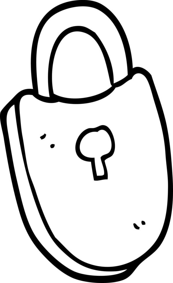 line drawing cartoon locked padlock 12140185 Vector Art at Vecteezy
