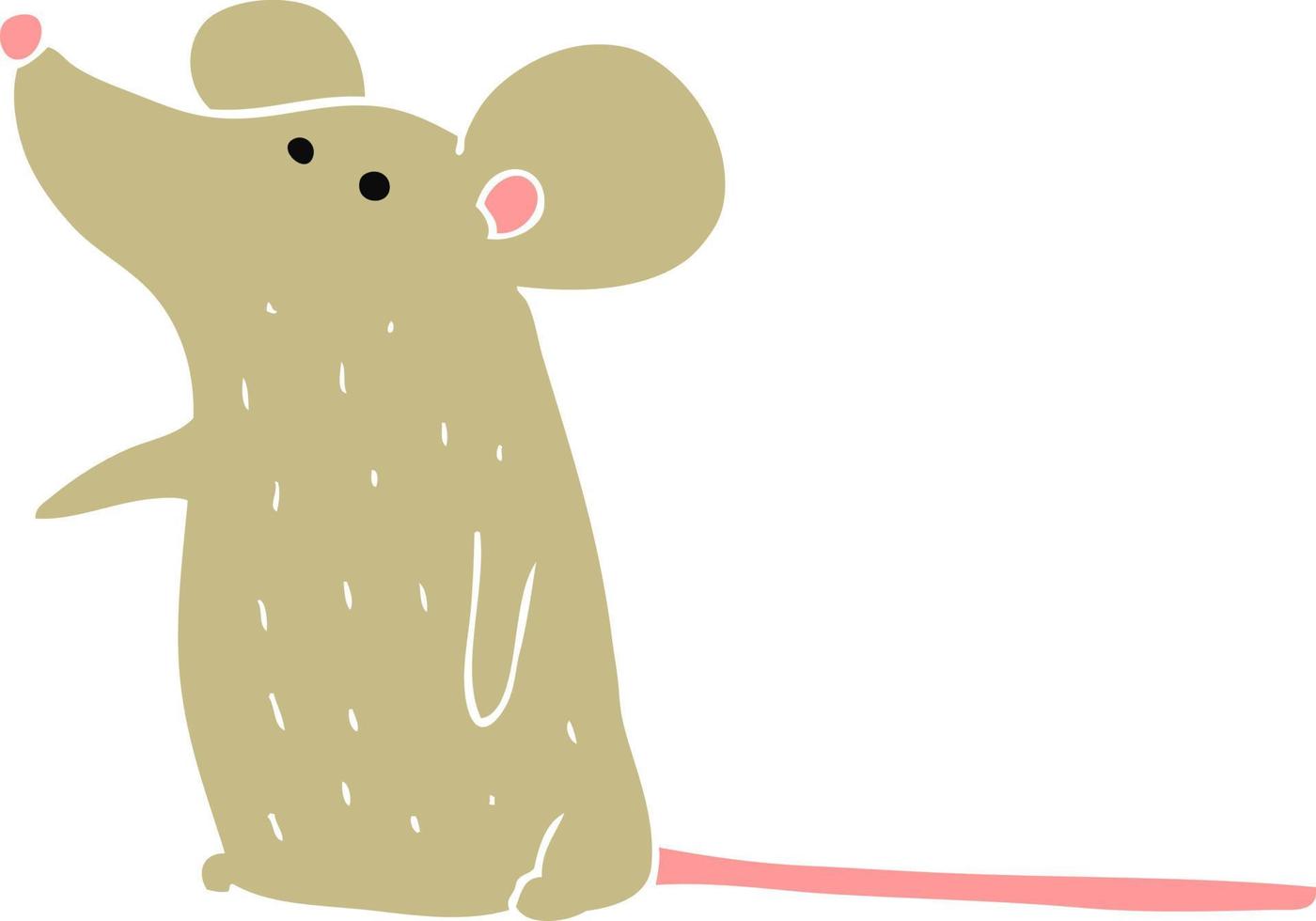 flat color illustration of a cartoon mouse vector