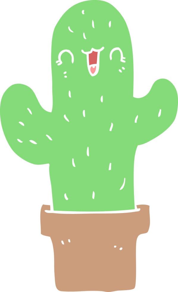 cactus de dibujos animados de estilo de color plano vector