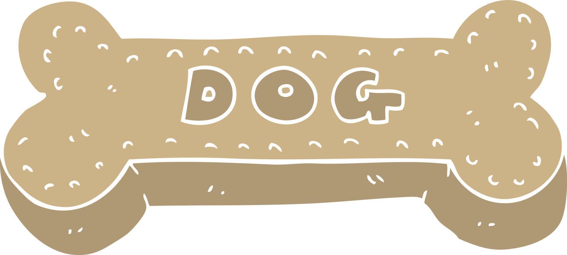 galleta de perro de dibujos animados de estilo de color plano vector