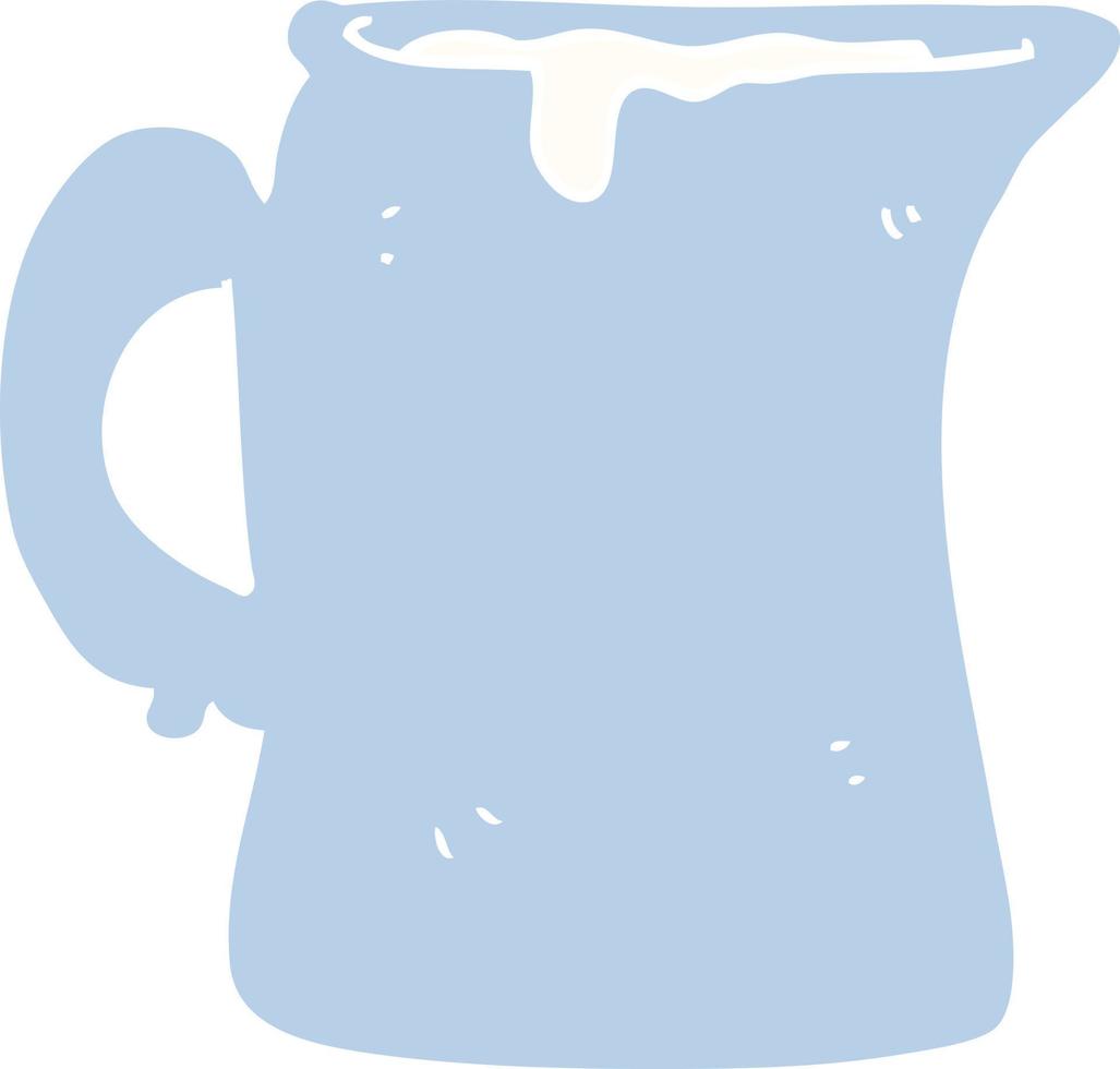 ilustración de color plano de una jarra de leche de dibujos animados vector