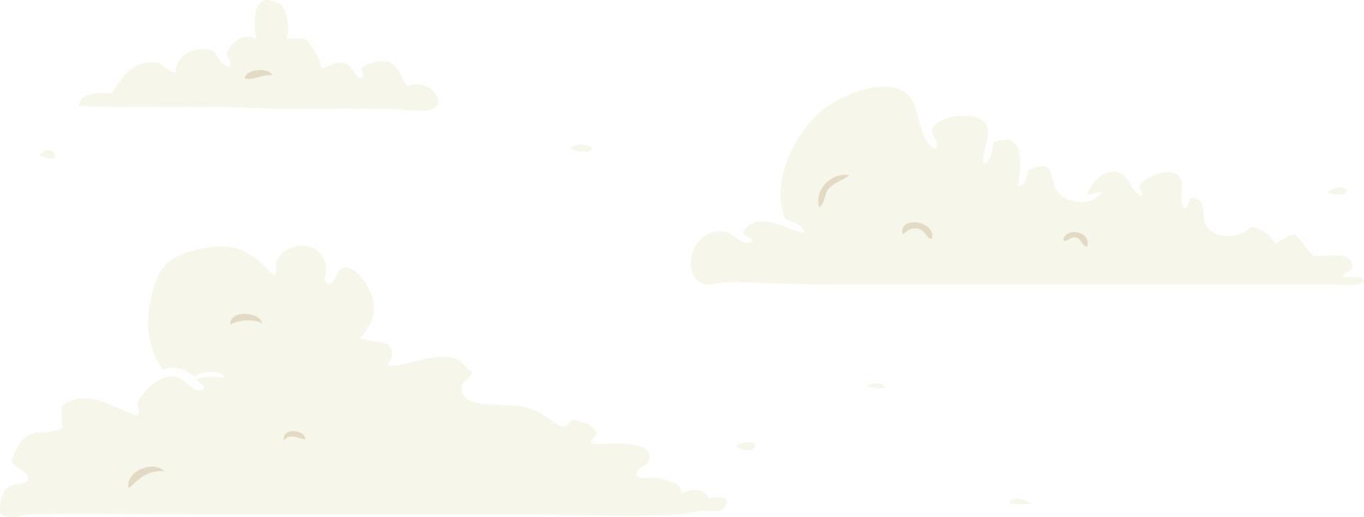 flat color style cartoon clouds drifting by vector