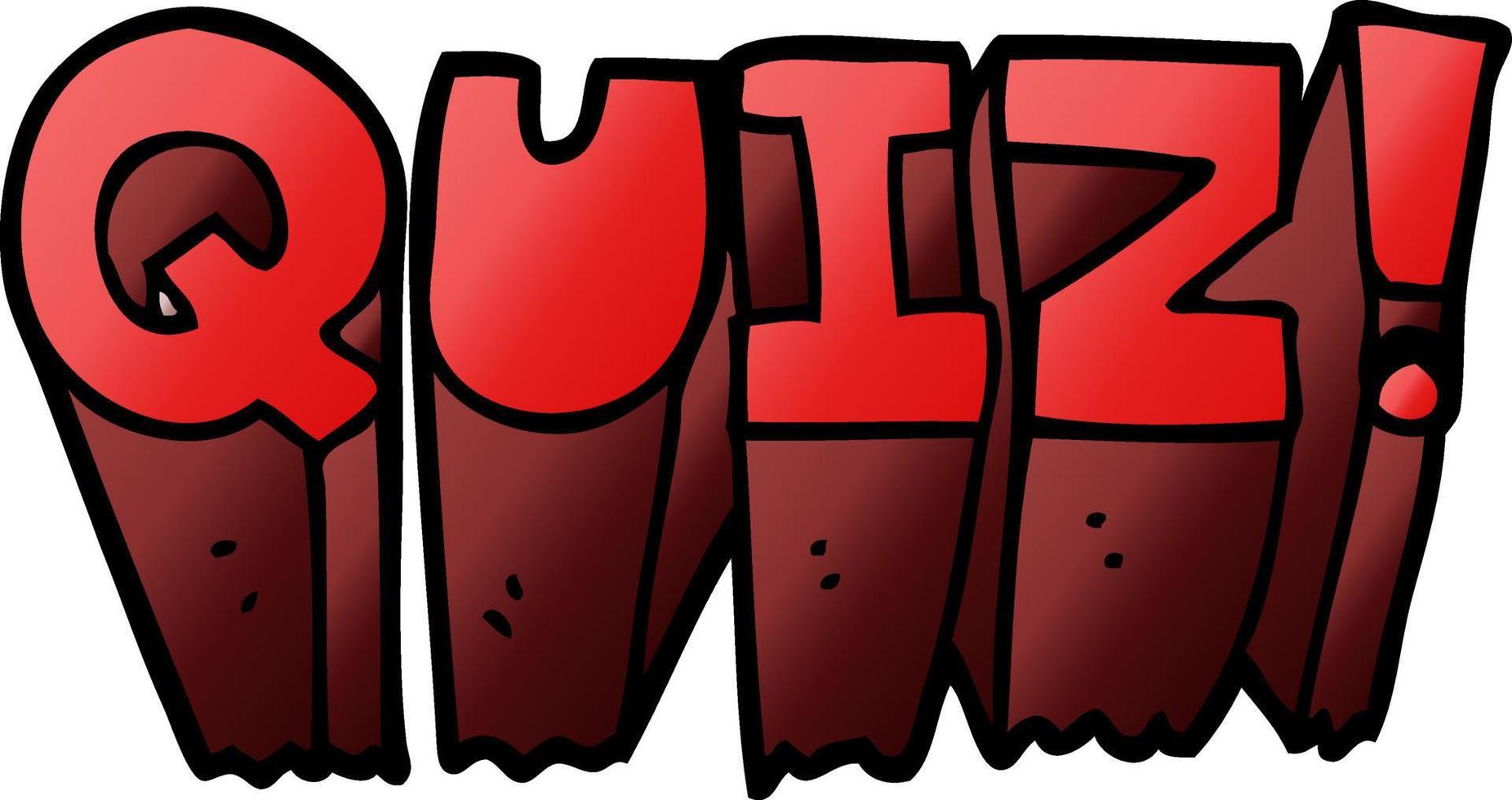 cartoon doodle quiz sign vector