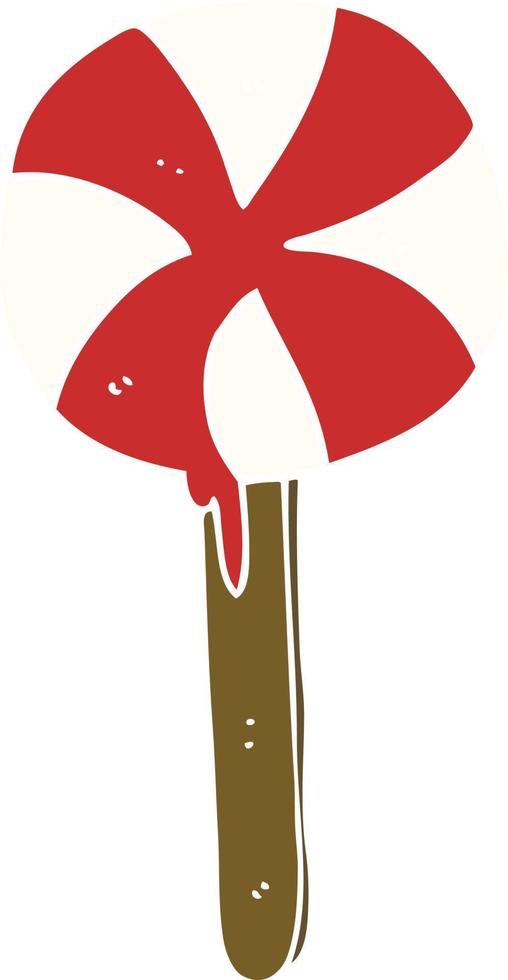 flat color style cartoon lollipop vector