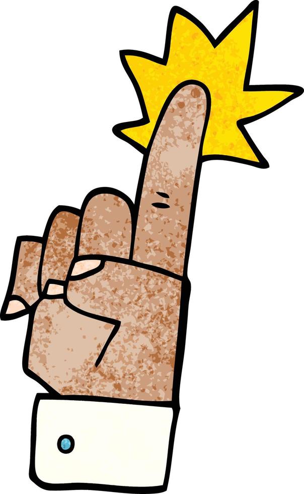 cartoon doodle pointing hand vector