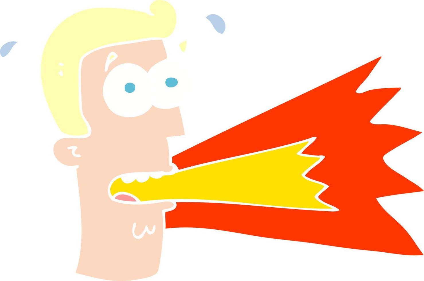flat color illustration of a cartoon shouting man vector