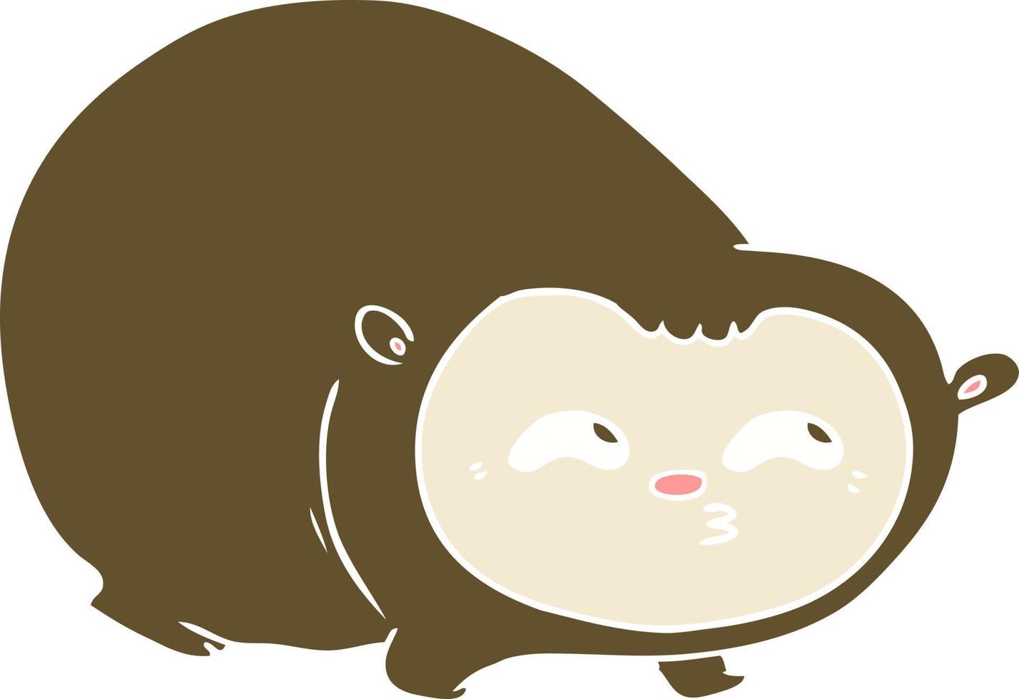 flat color style cartoon wombat vector