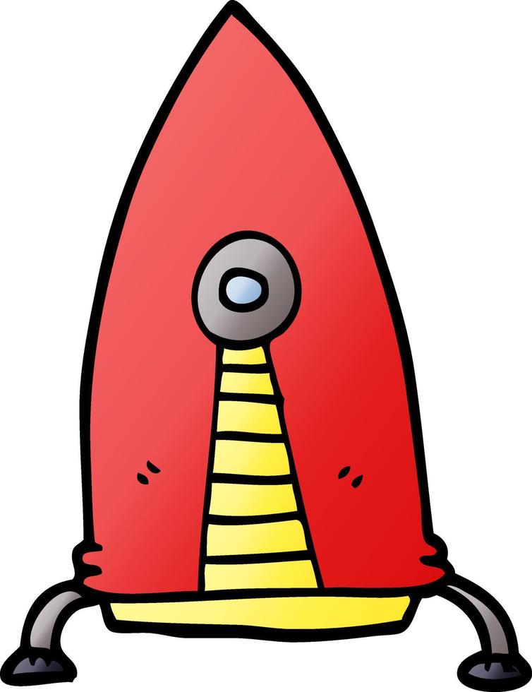 cartoon doodle space rocket vector