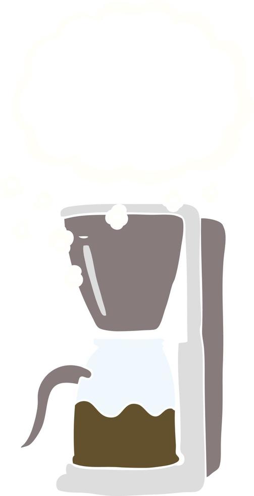 flat color illustration of a cartoon coffee maker vector