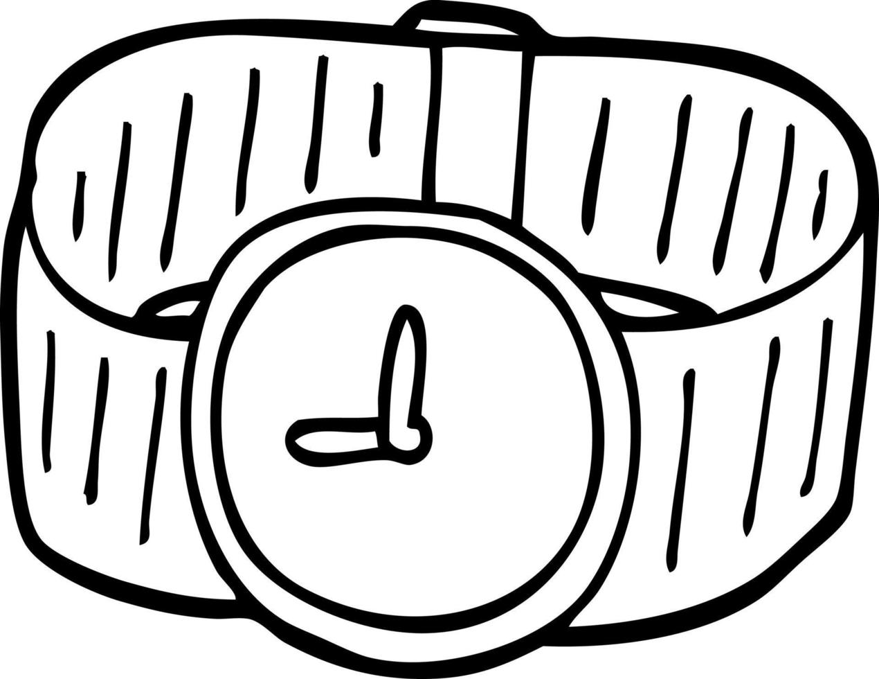 reloj de pulsera de dibujos animados de dibujo lineal vector