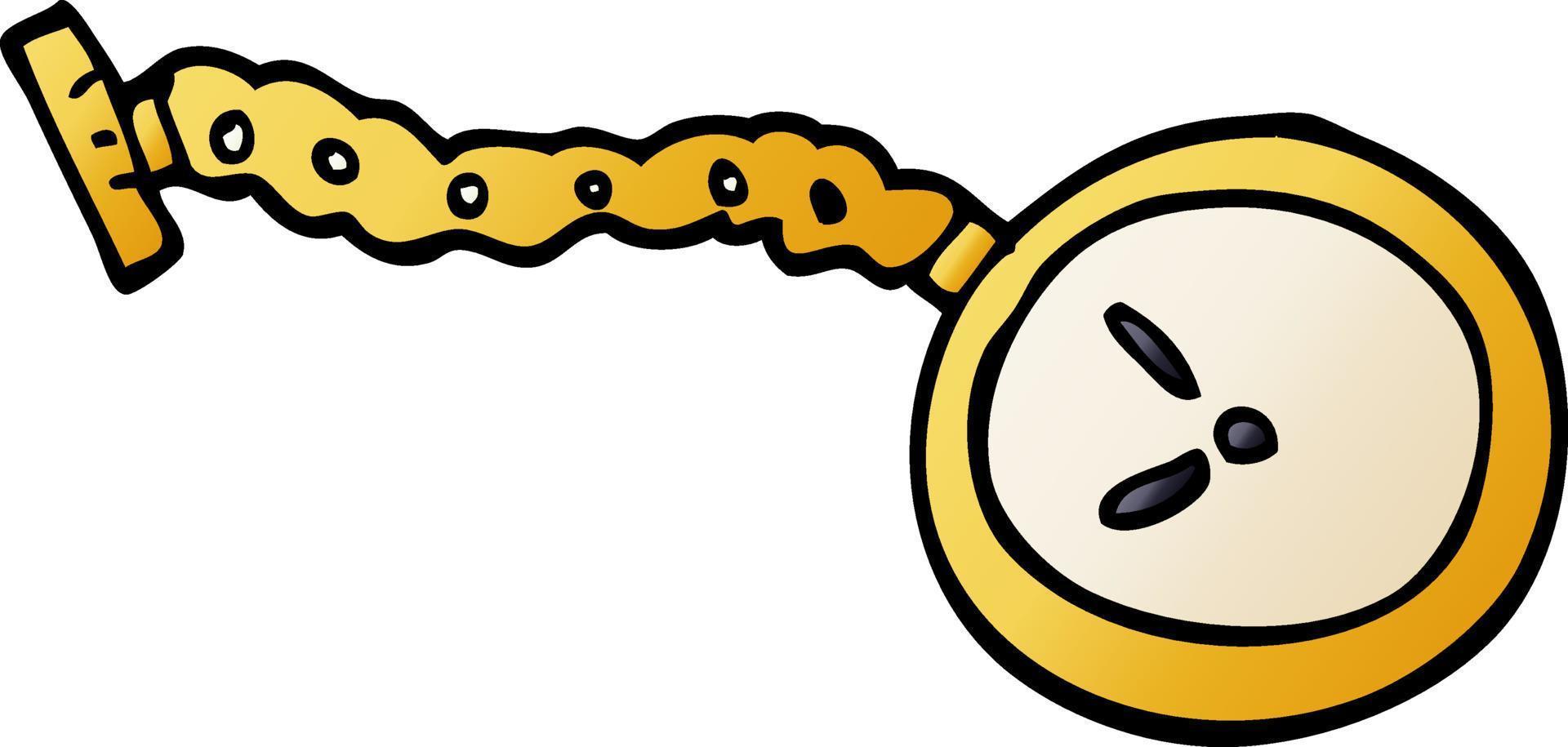 cartoon doodle pocket watch vector