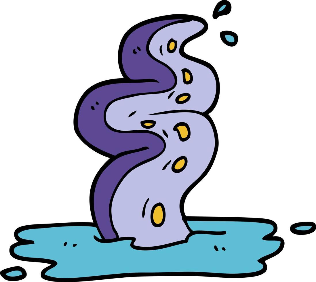 cartoon doodle spooky tentacle vector
