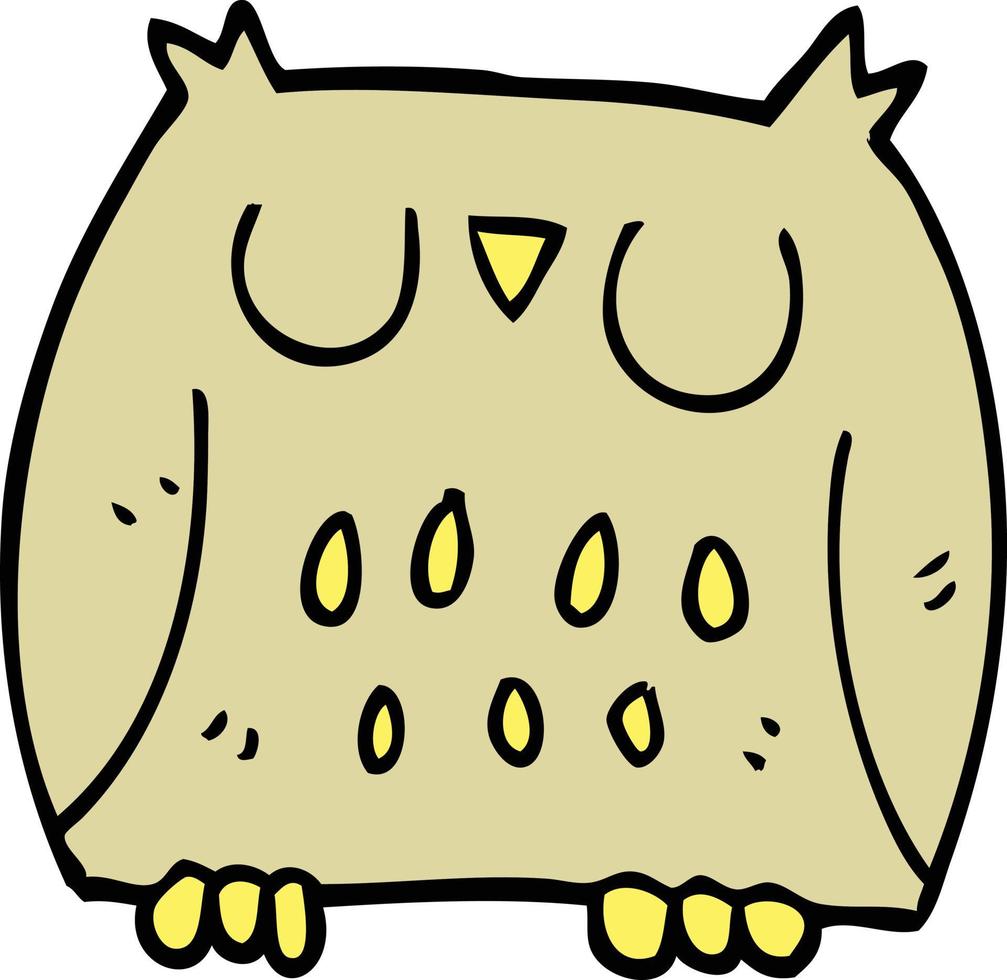 cartoon doodle happy owl vector