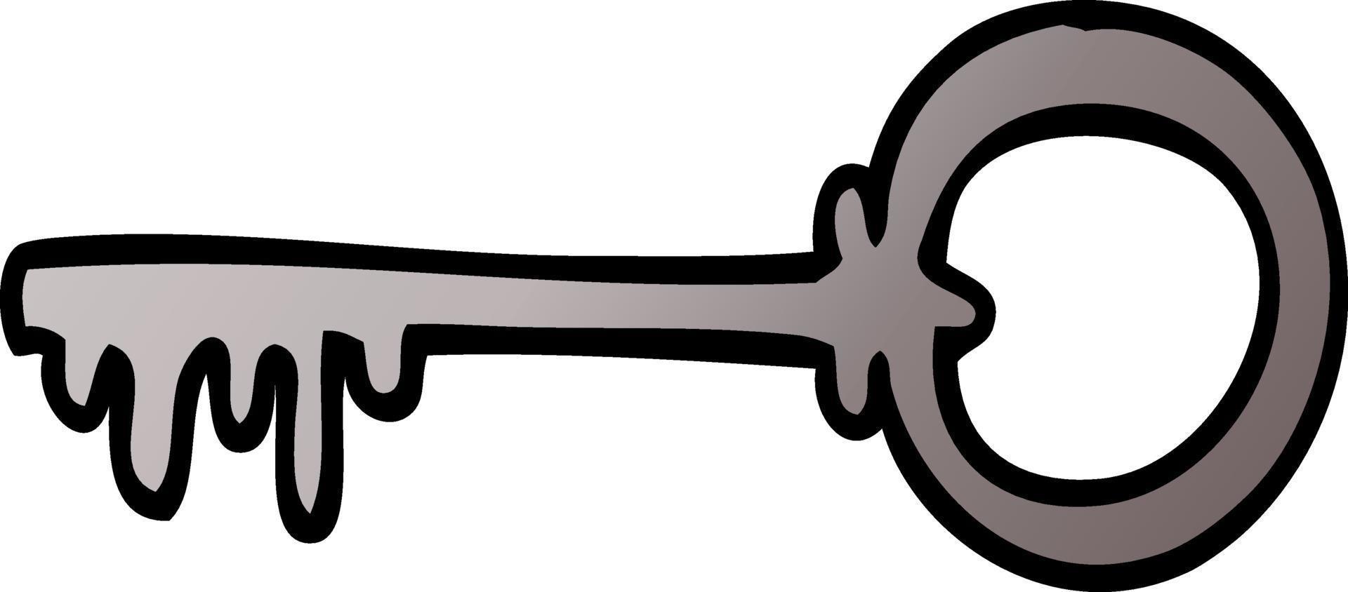 cartoon doodle old key vector