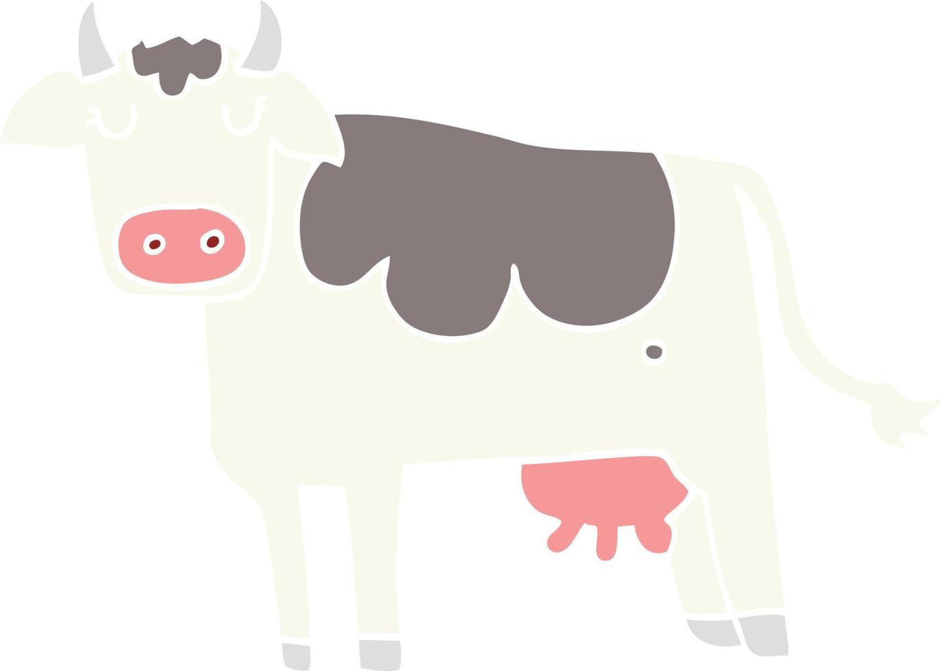 vaca de dibujos animados de estilo de color plano vector