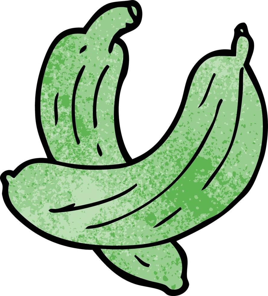 caricatura, garabato, pepino, planta vector