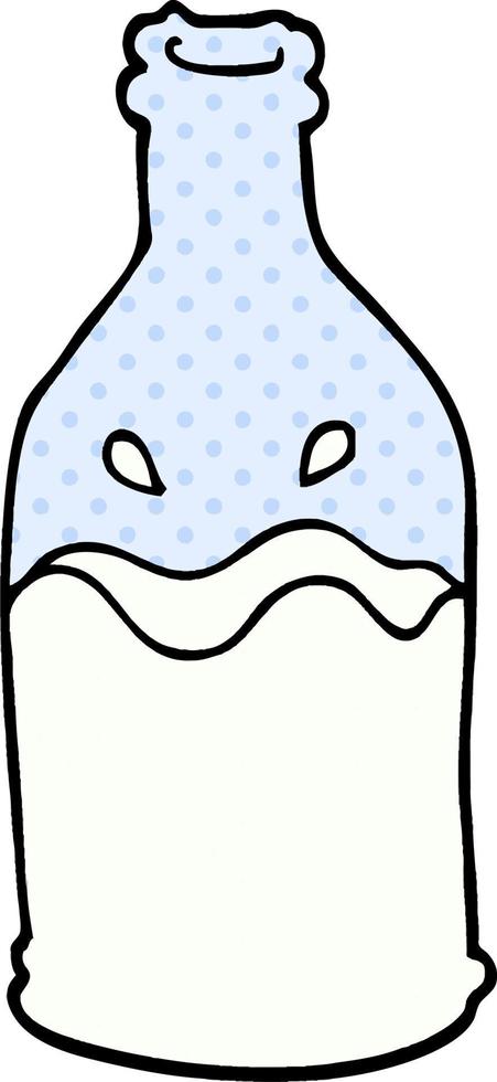 cartoon doodle milk bottle vector