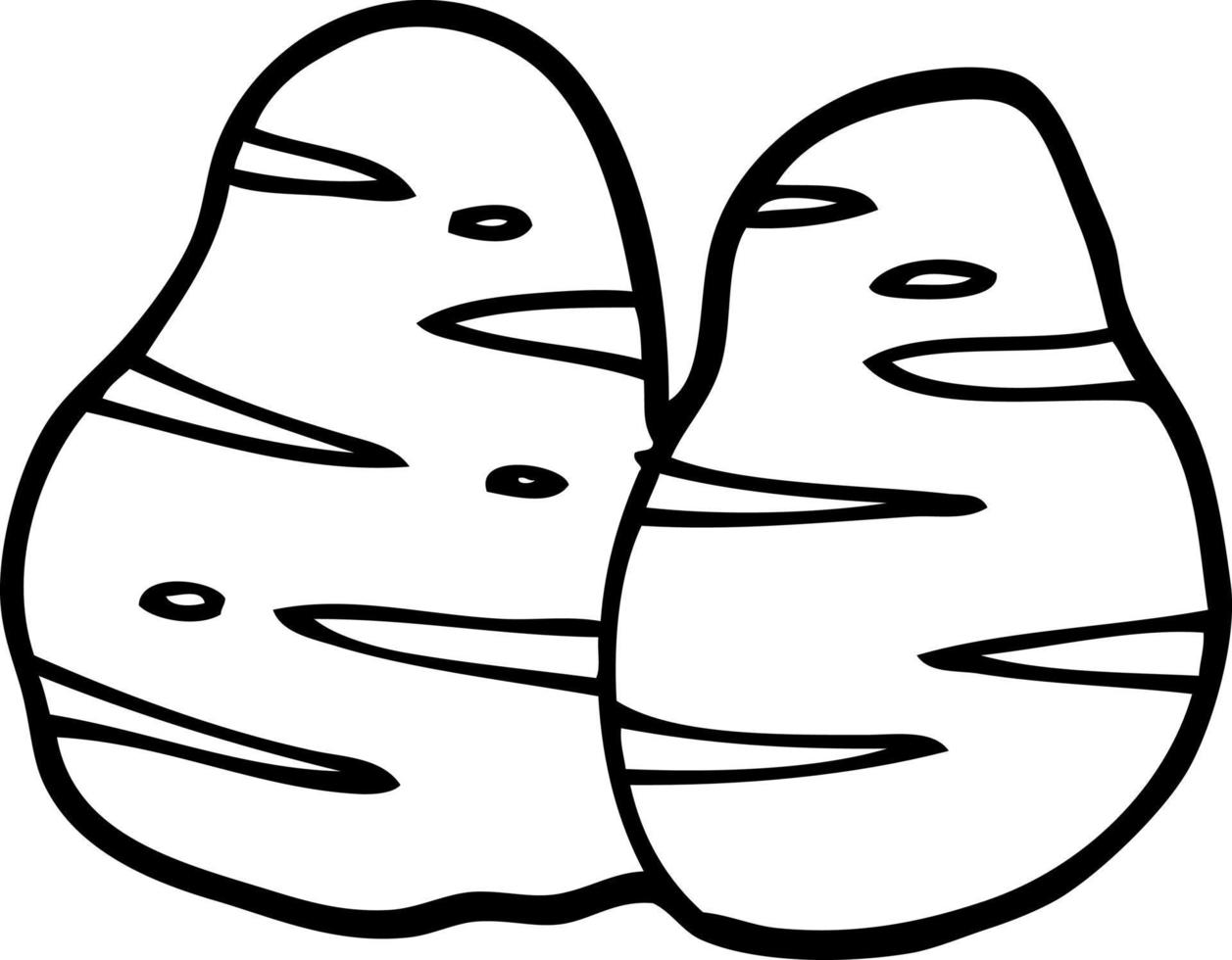 line drawing cartoon potatoes vector