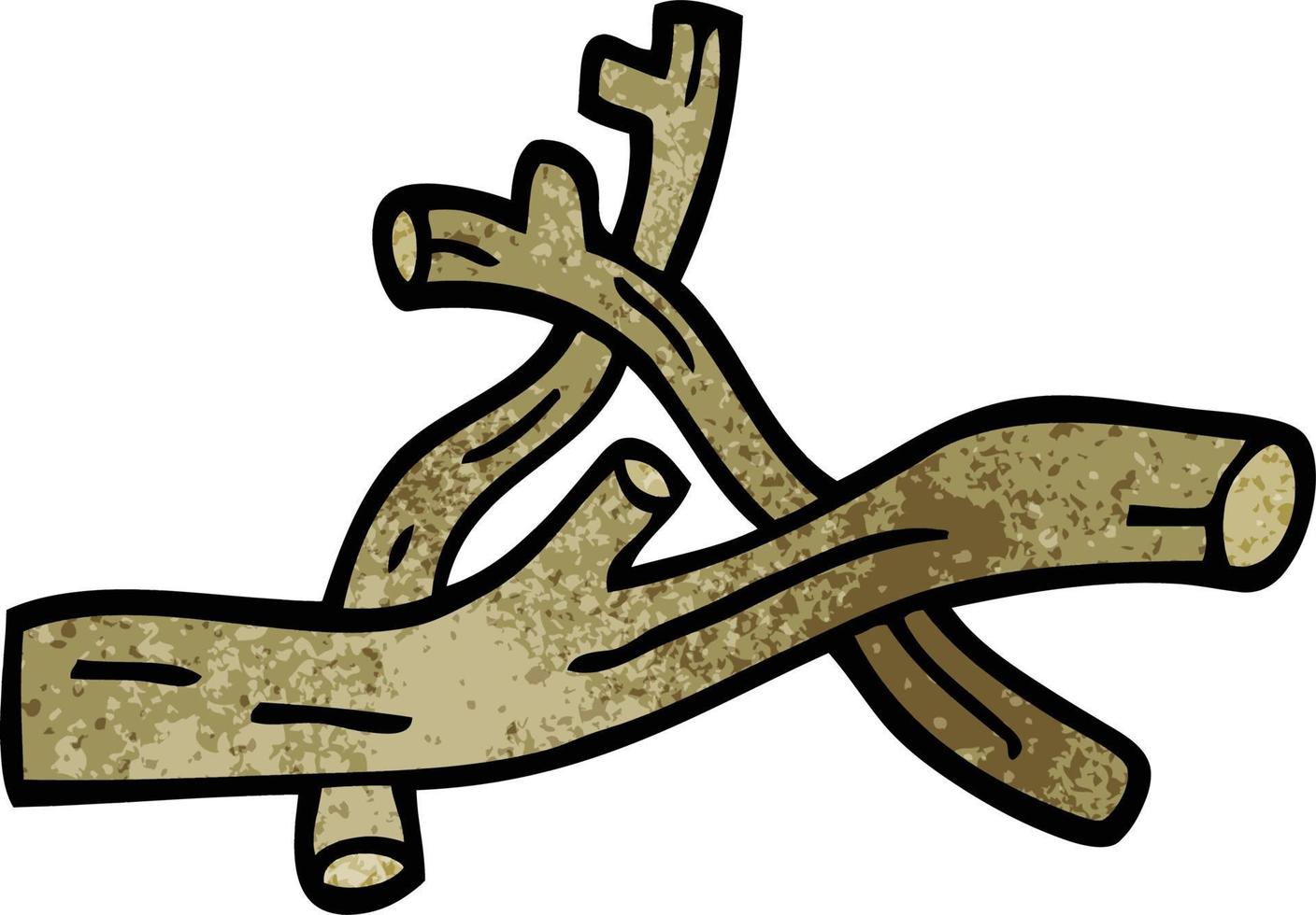cartoon doodle pile of twigs vector