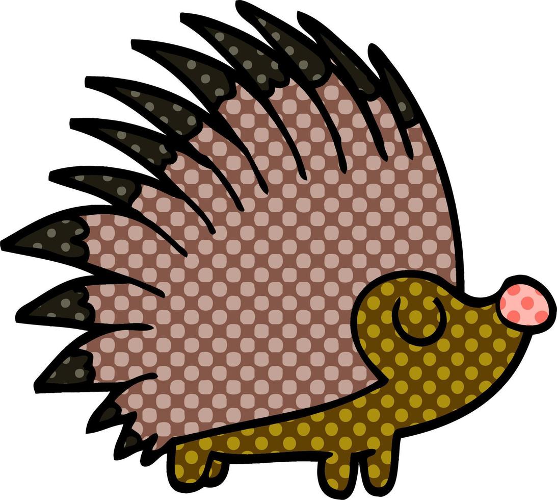 cartoon doodle spiky hedgehog vector