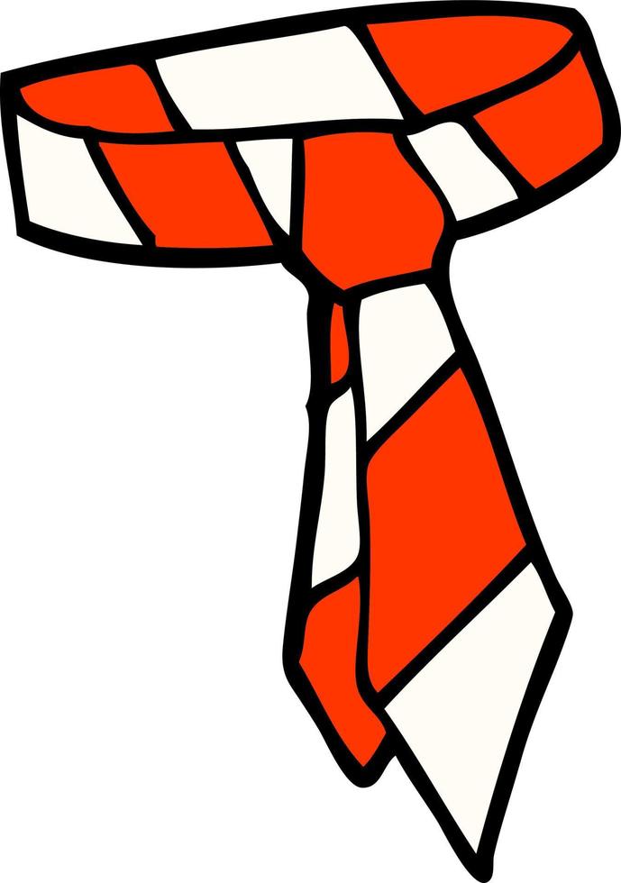 cartoon doodle striped tie vector