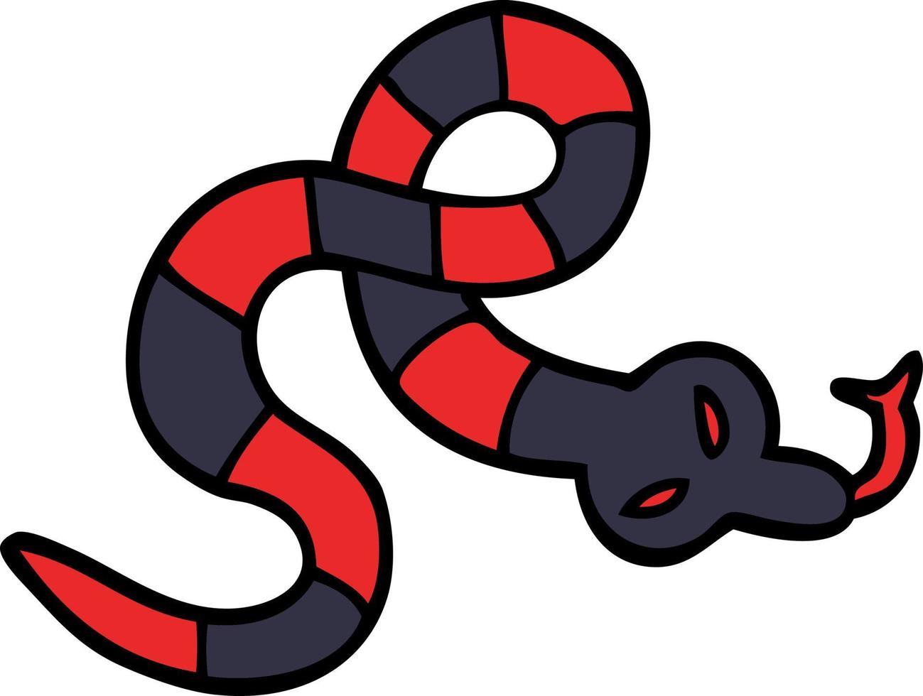 cartoon doodle poisonous snake vector