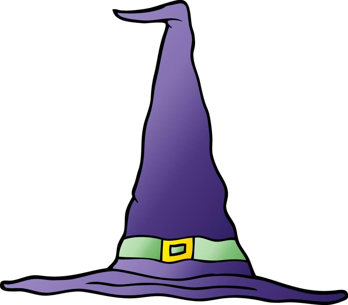 cartoon doodle witch hat vector