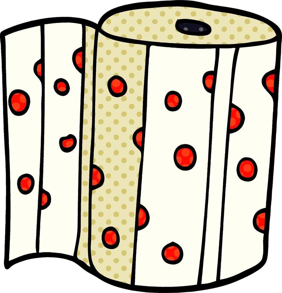 cartoon doodle kitchen roll vector