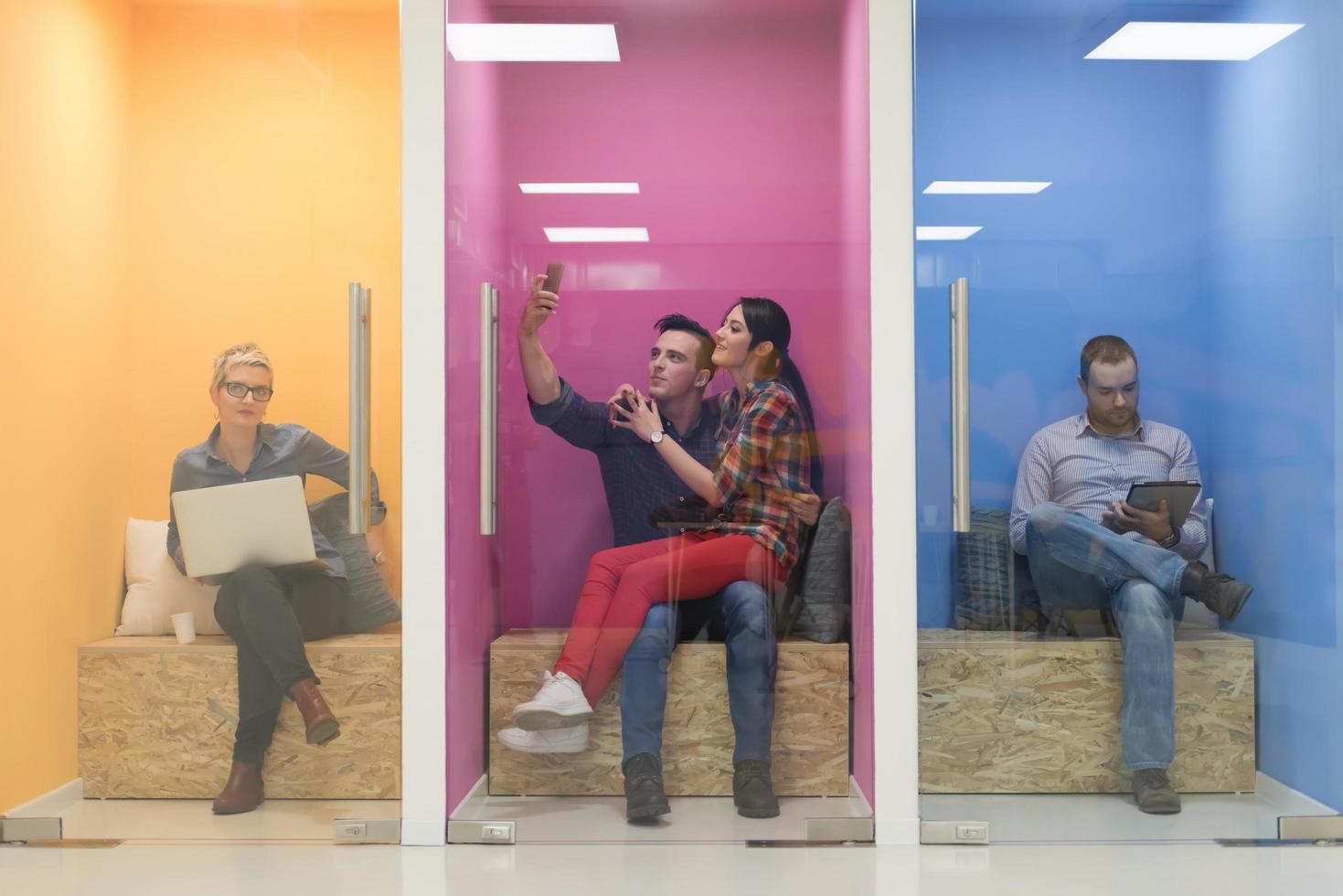 group of business people in creative working  space photo