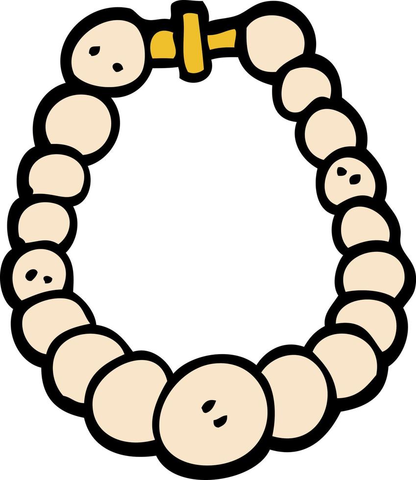 cartoon doodle pearl necklace vector