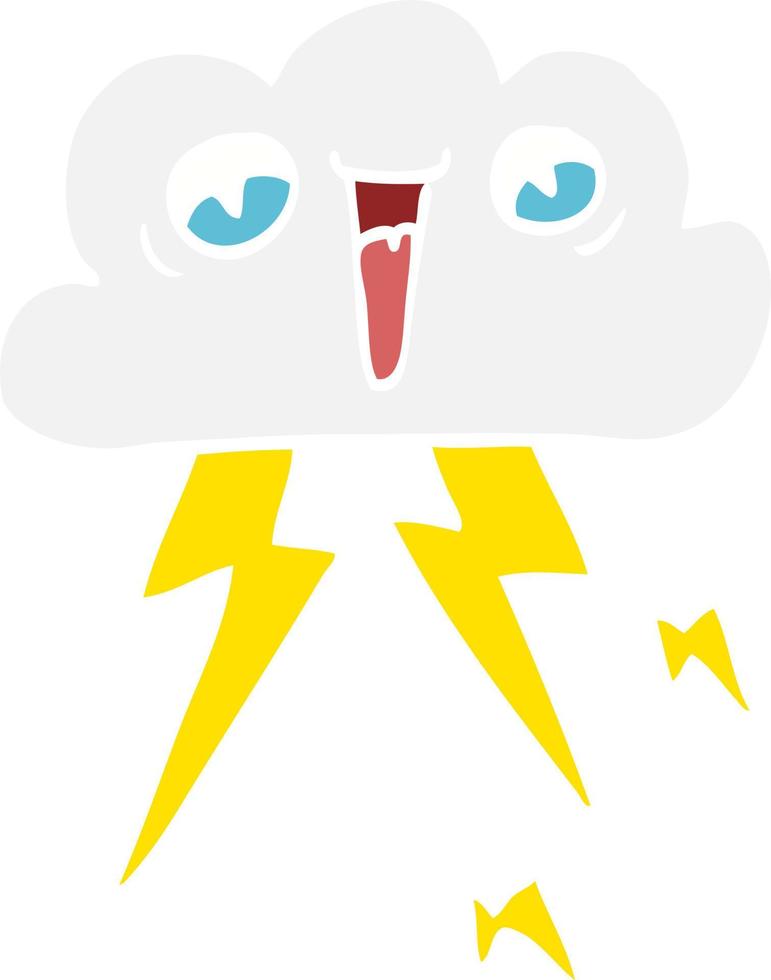 cartoon doodle of thunder cloud vector