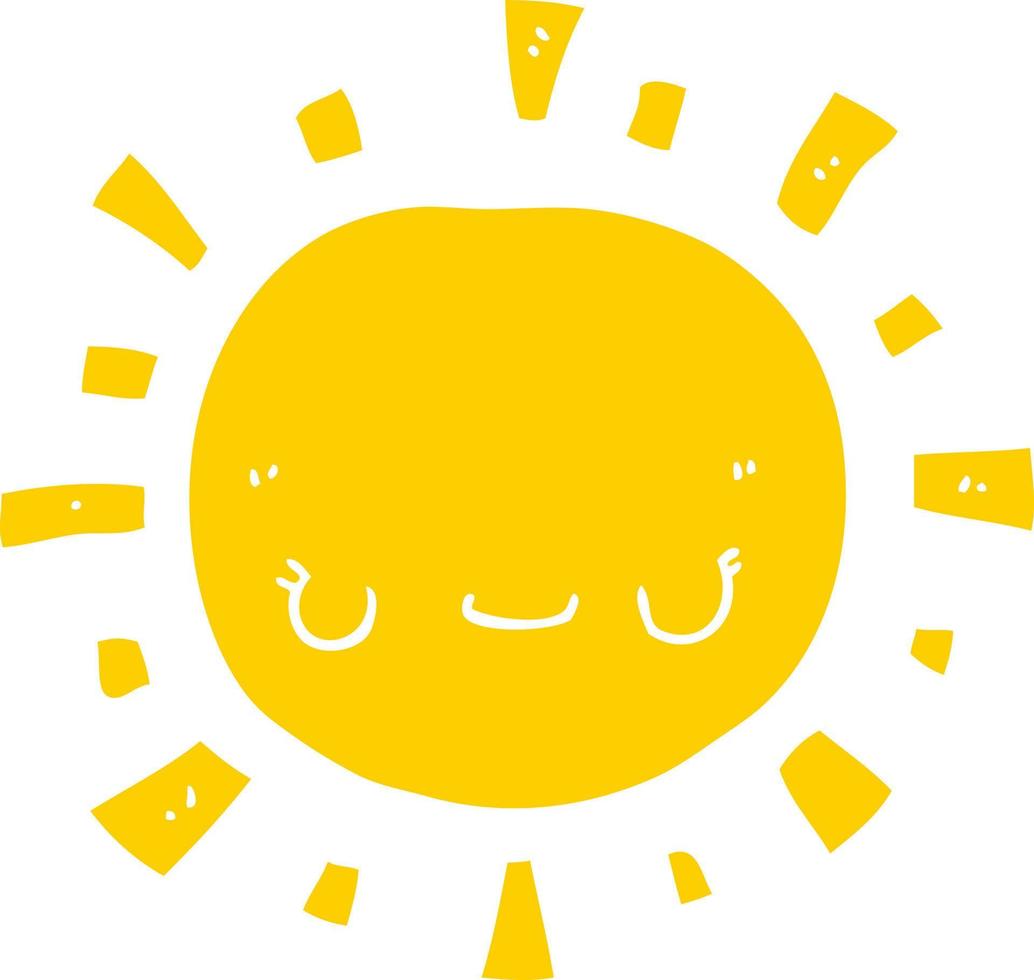 flat color style cartoon sun vector