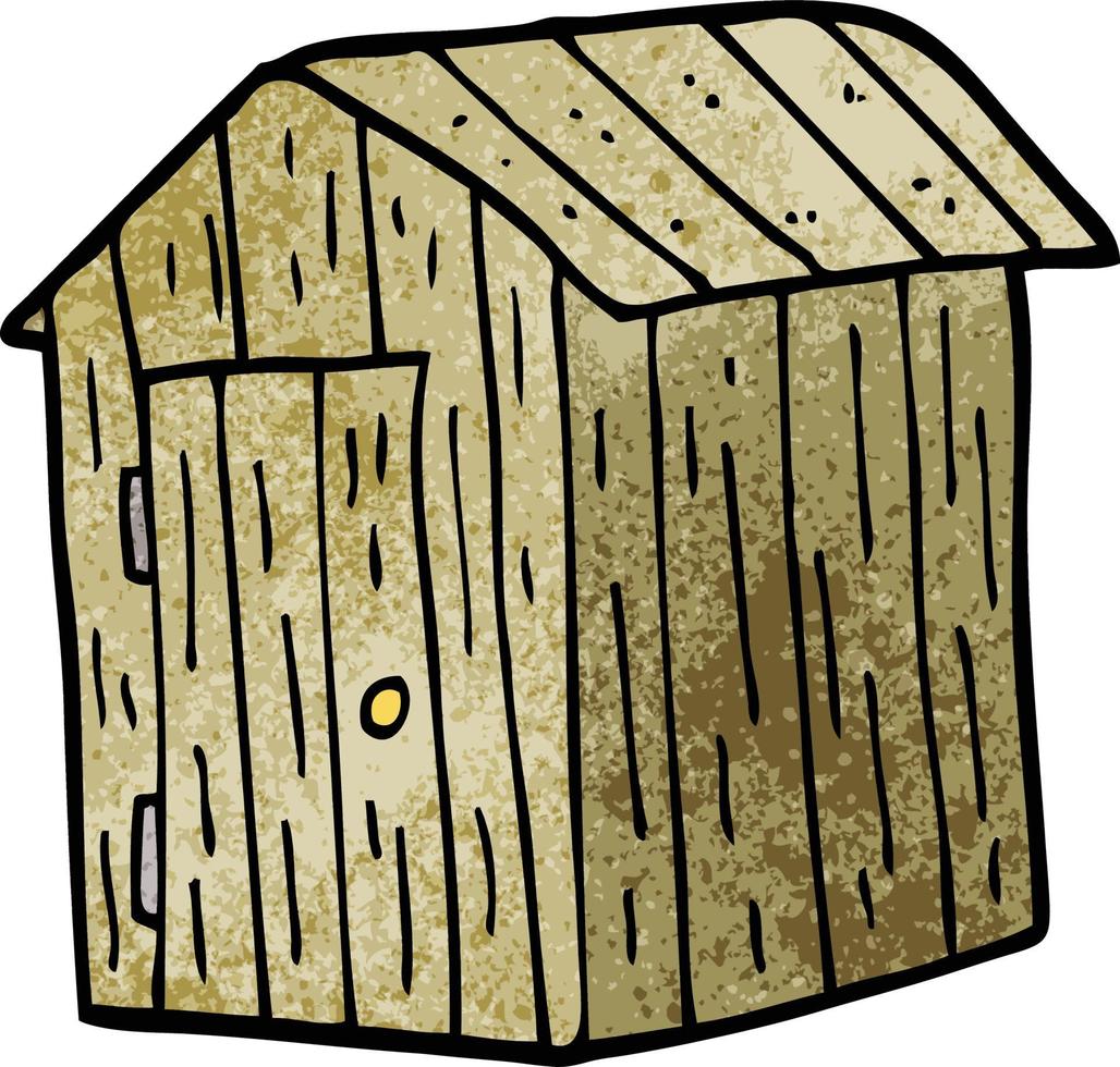 cartoon doodle wooden shed vector