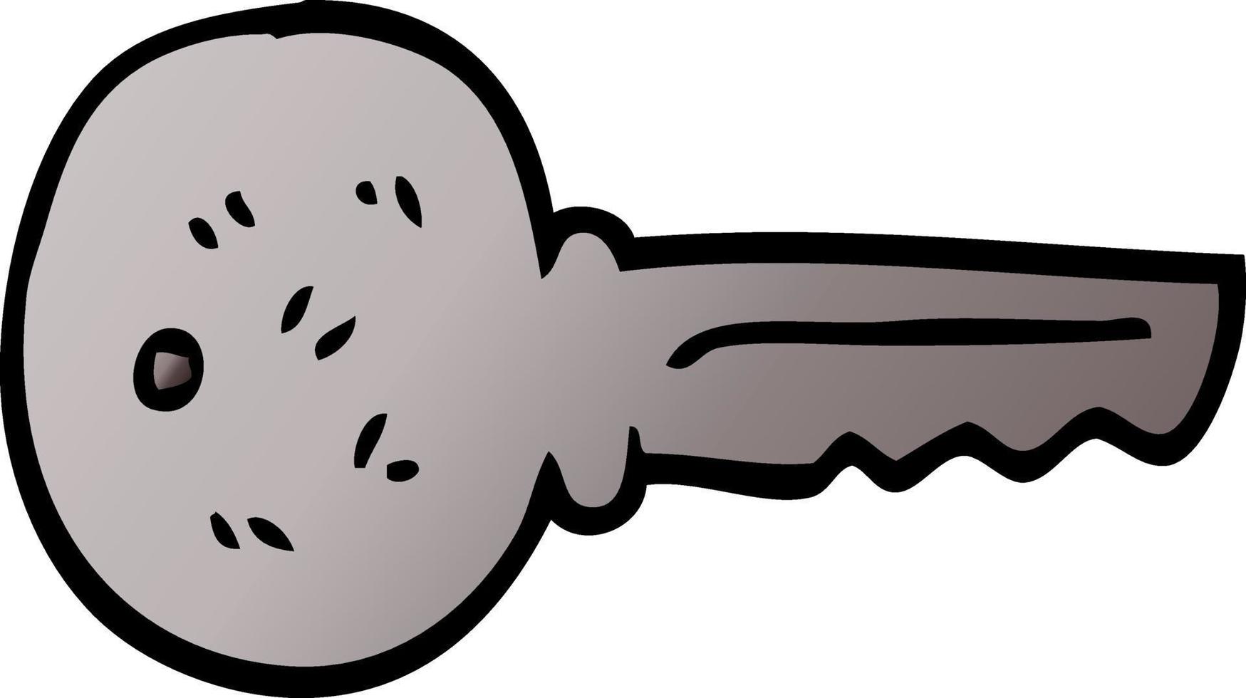 cartoon doodle metal key vector