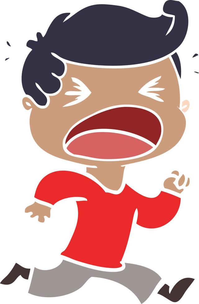 flat color style cartoon shouting man vector