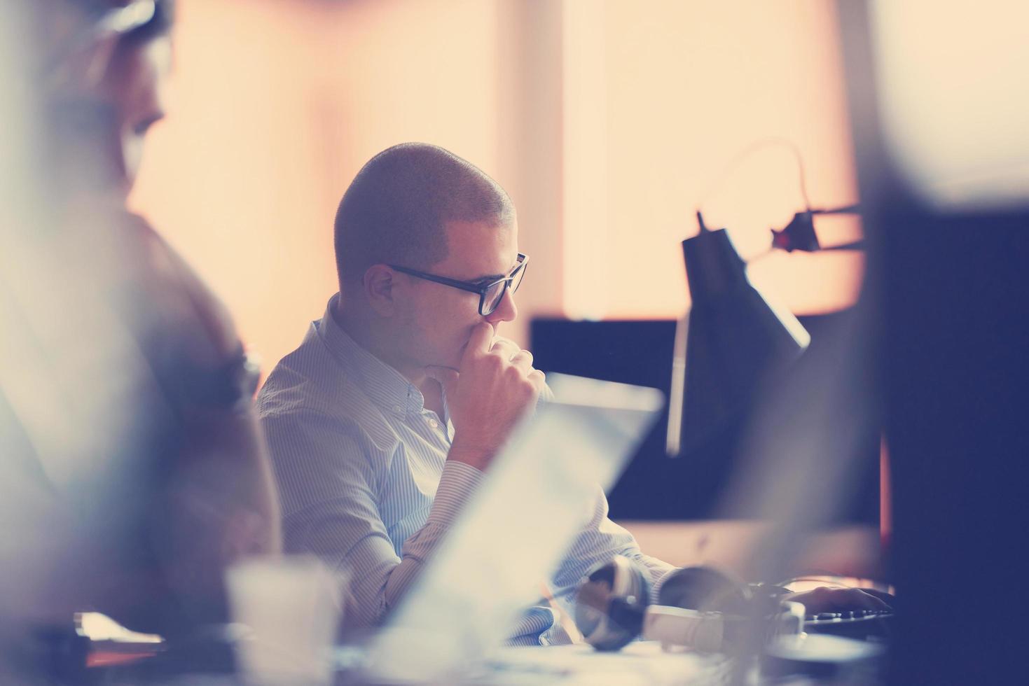 startup business, software developer working on computer photo