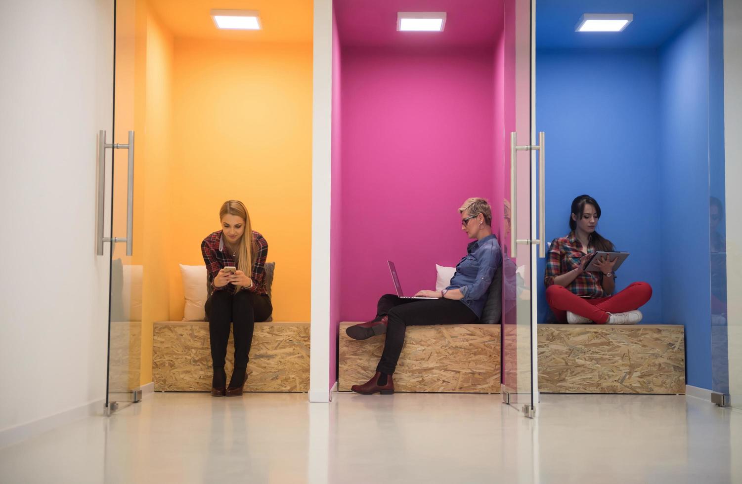 group of business people in creative working  space photo