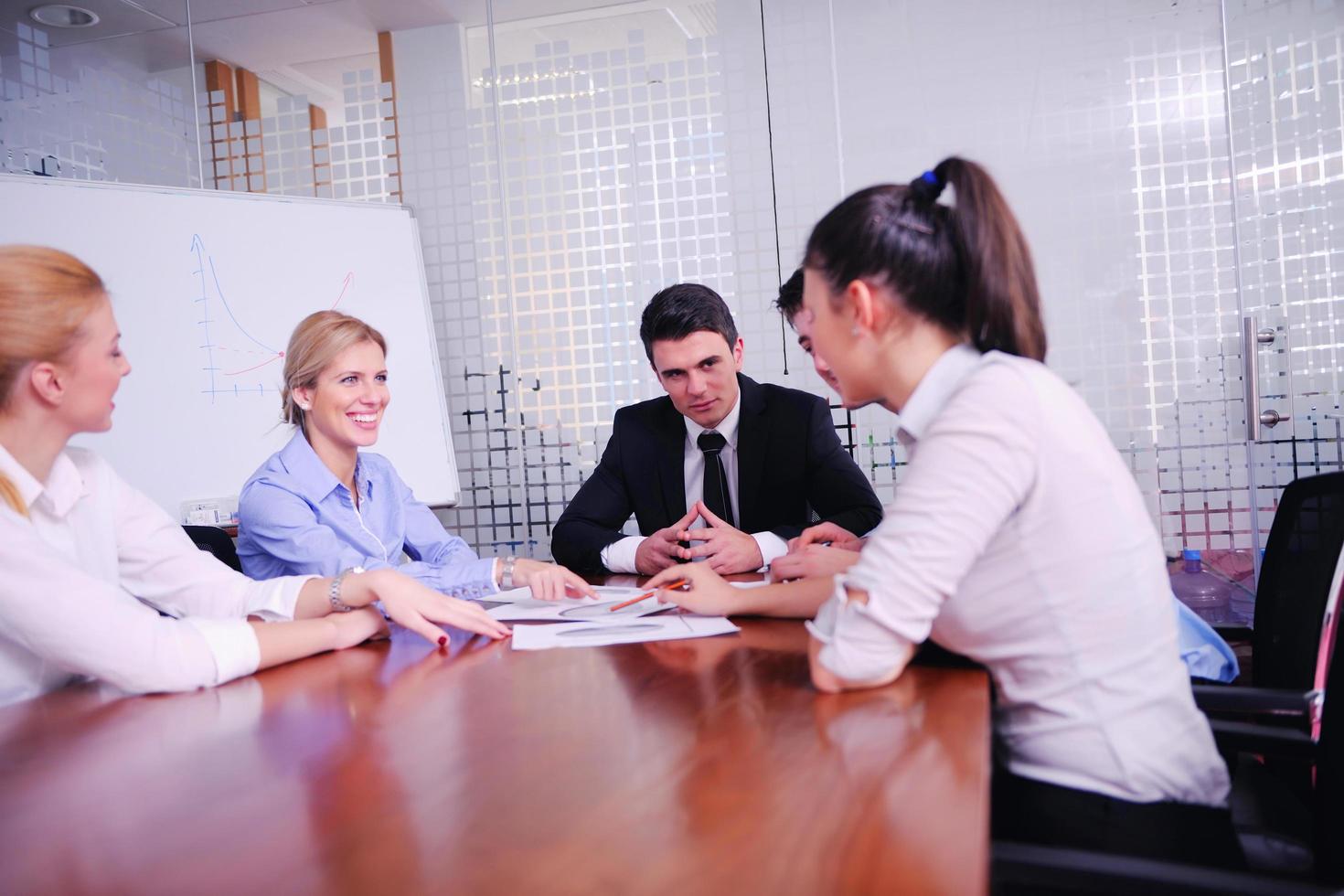 business people in a meeting at office photo