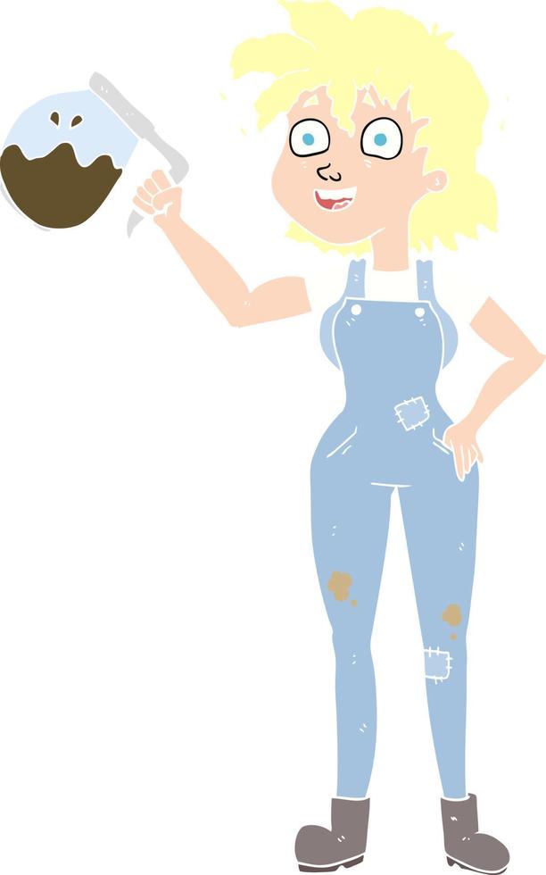 too much coffee flat color illustration of a cartoon vector