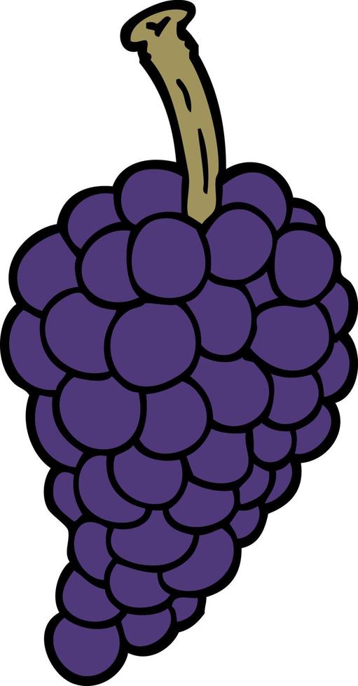 caricatura, garabato, racimo, de, uvas vector