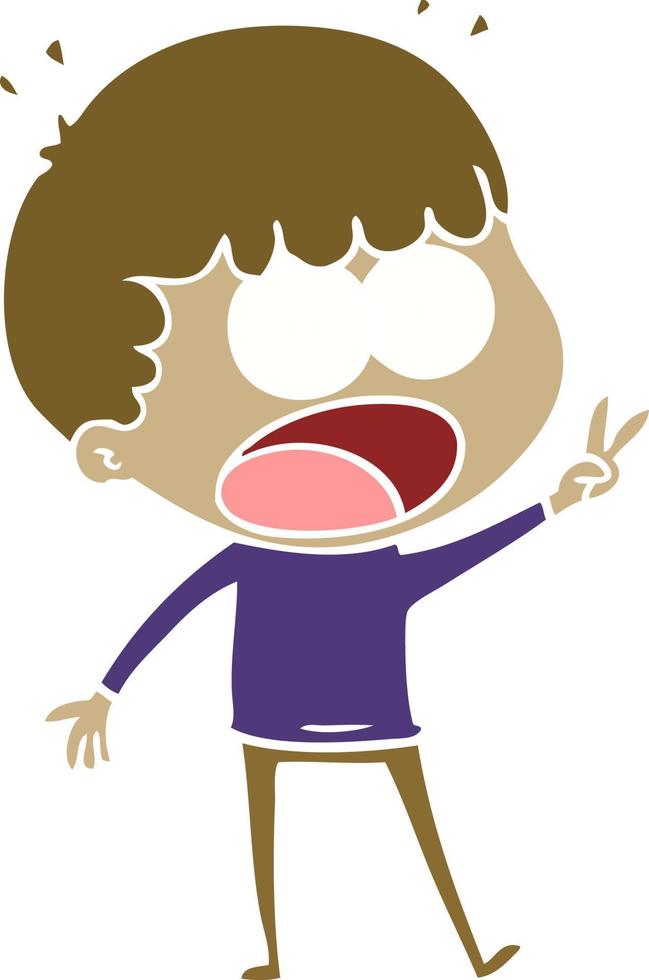 flat color style cartoon shocked man vector