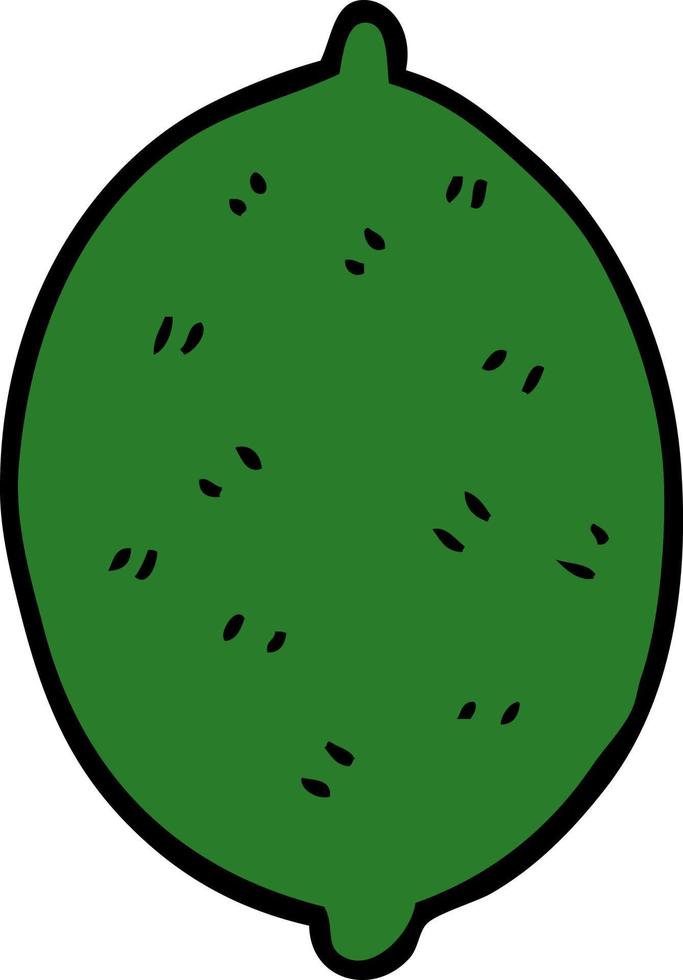 cartoon doodle lime fruit vector